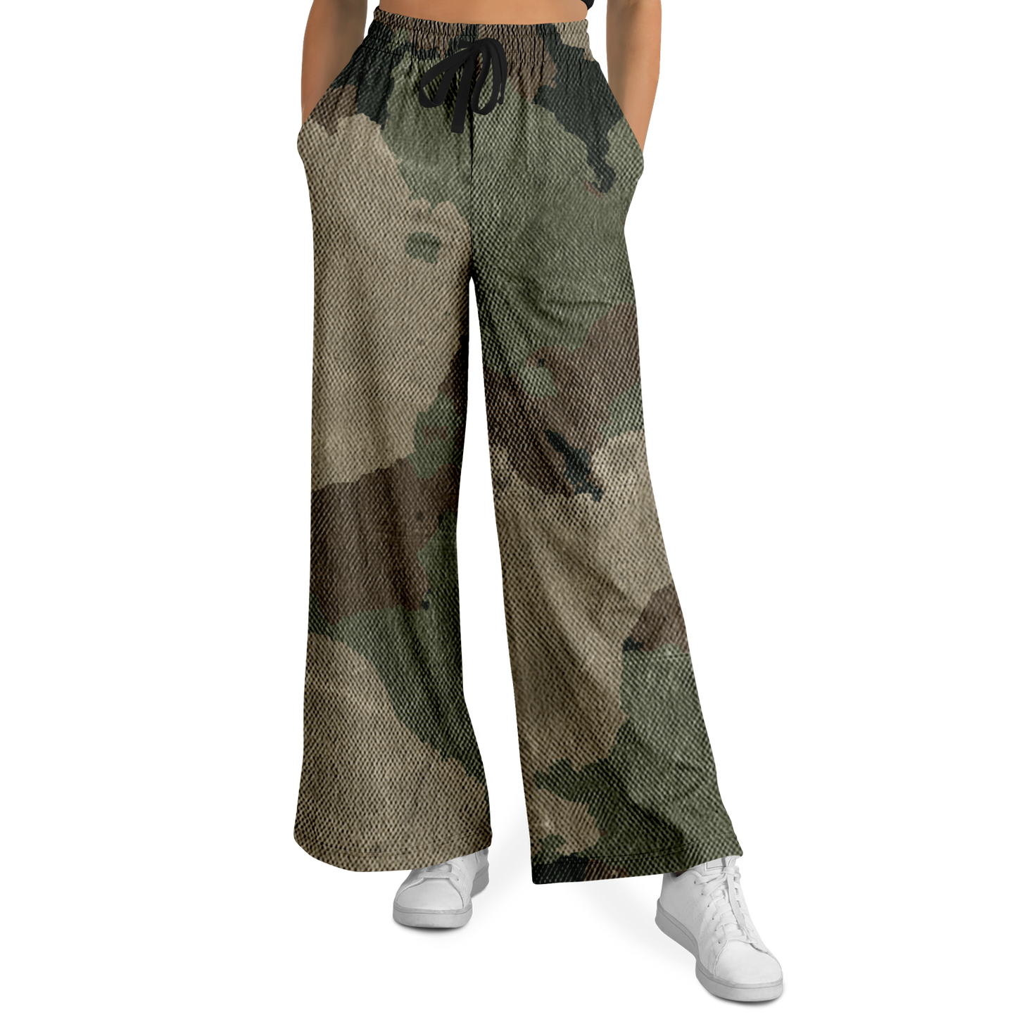 Camo Wide Leg Pants | Dirty Old Brown Camouflage