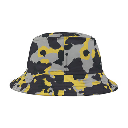 Camo Bucket Hat | Yellow, Black, and Silver Camouflage