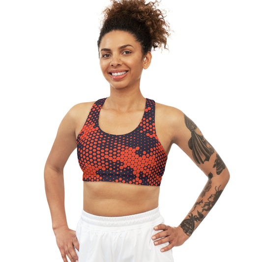 Camo Bra | Orange & Blue Digital Sports Camouflage