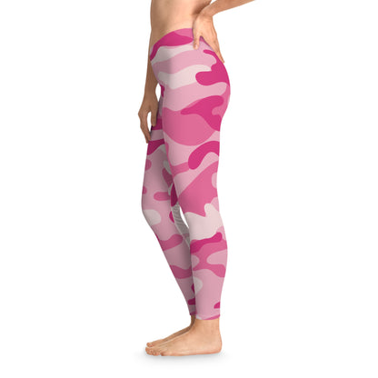 Pink Camo Leggings For Women | Mid Waist Fit