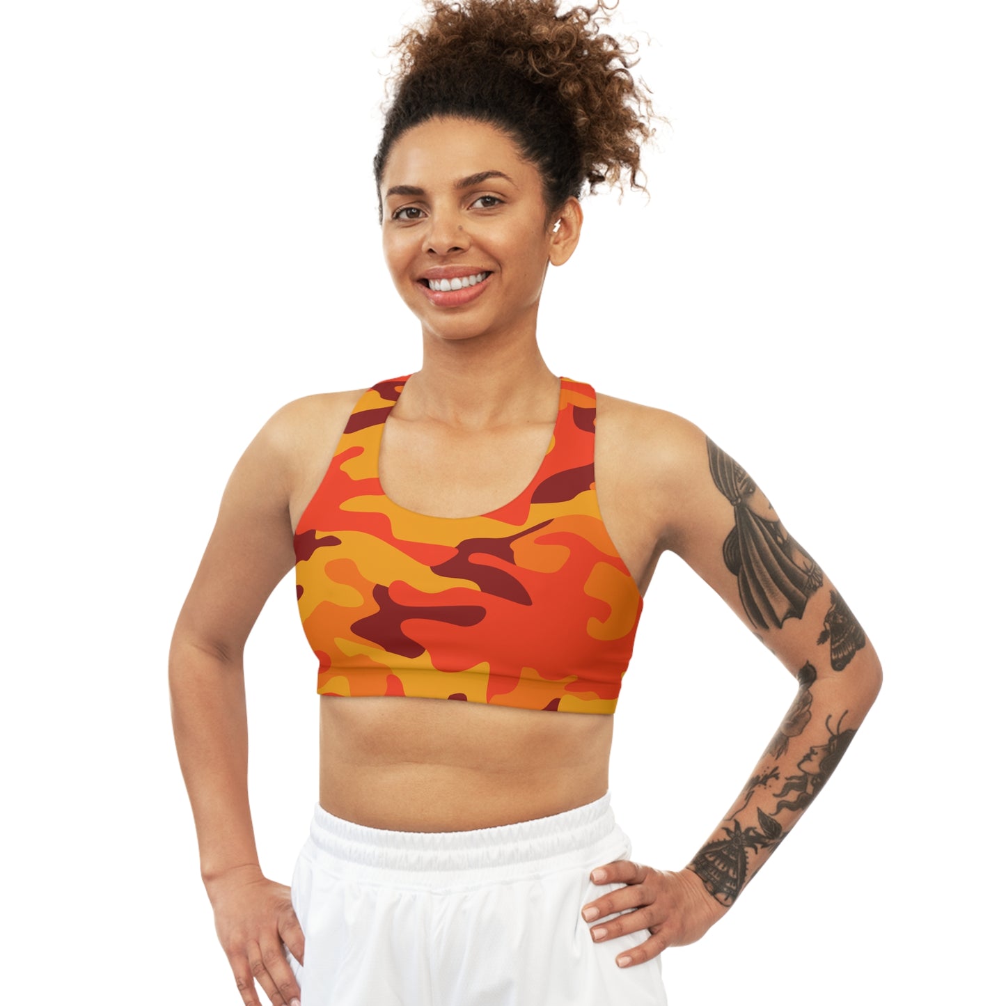 Camo Bra | Orange & Red Sports Camouflage