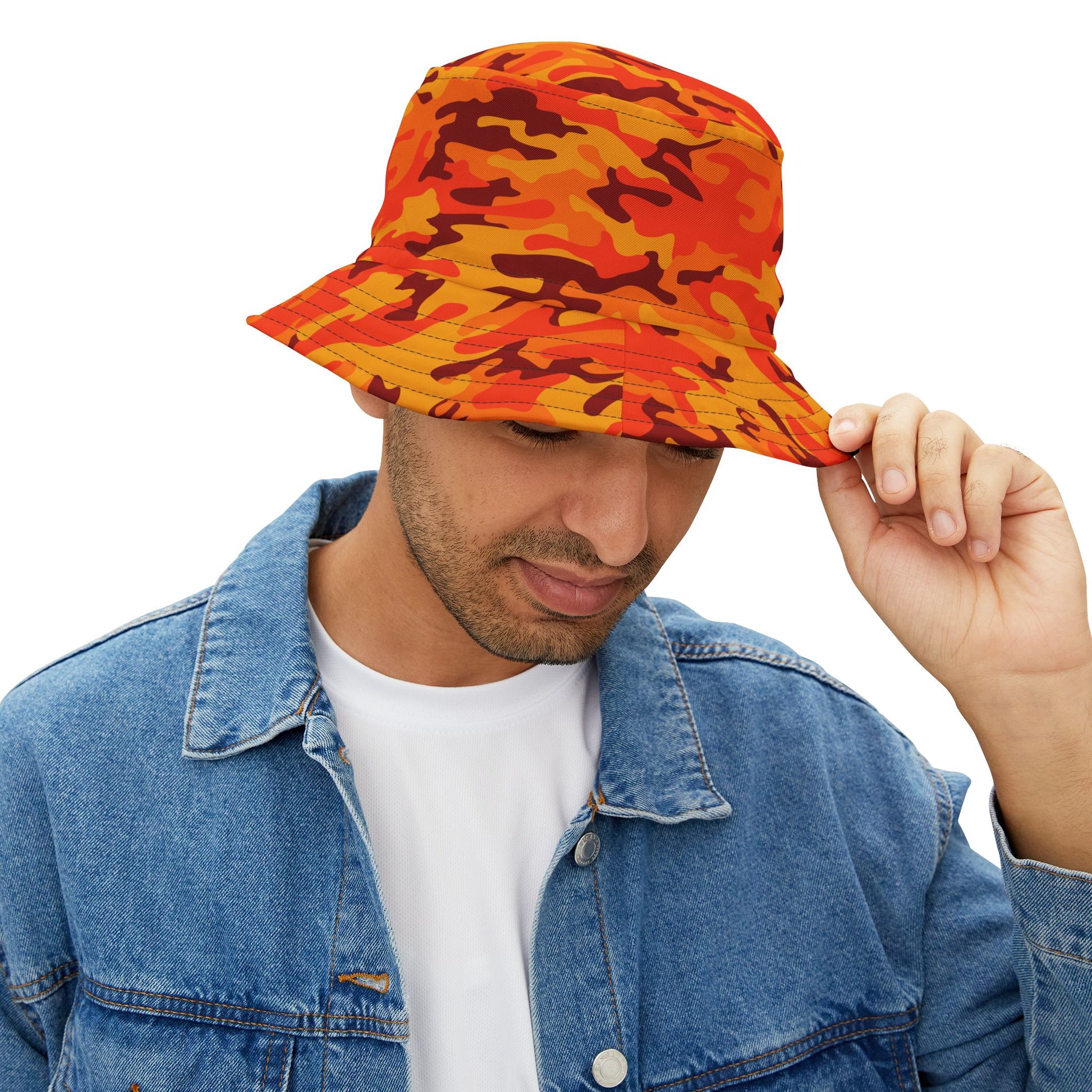 Camo Bucket Hat | Orange & Red Camouflage