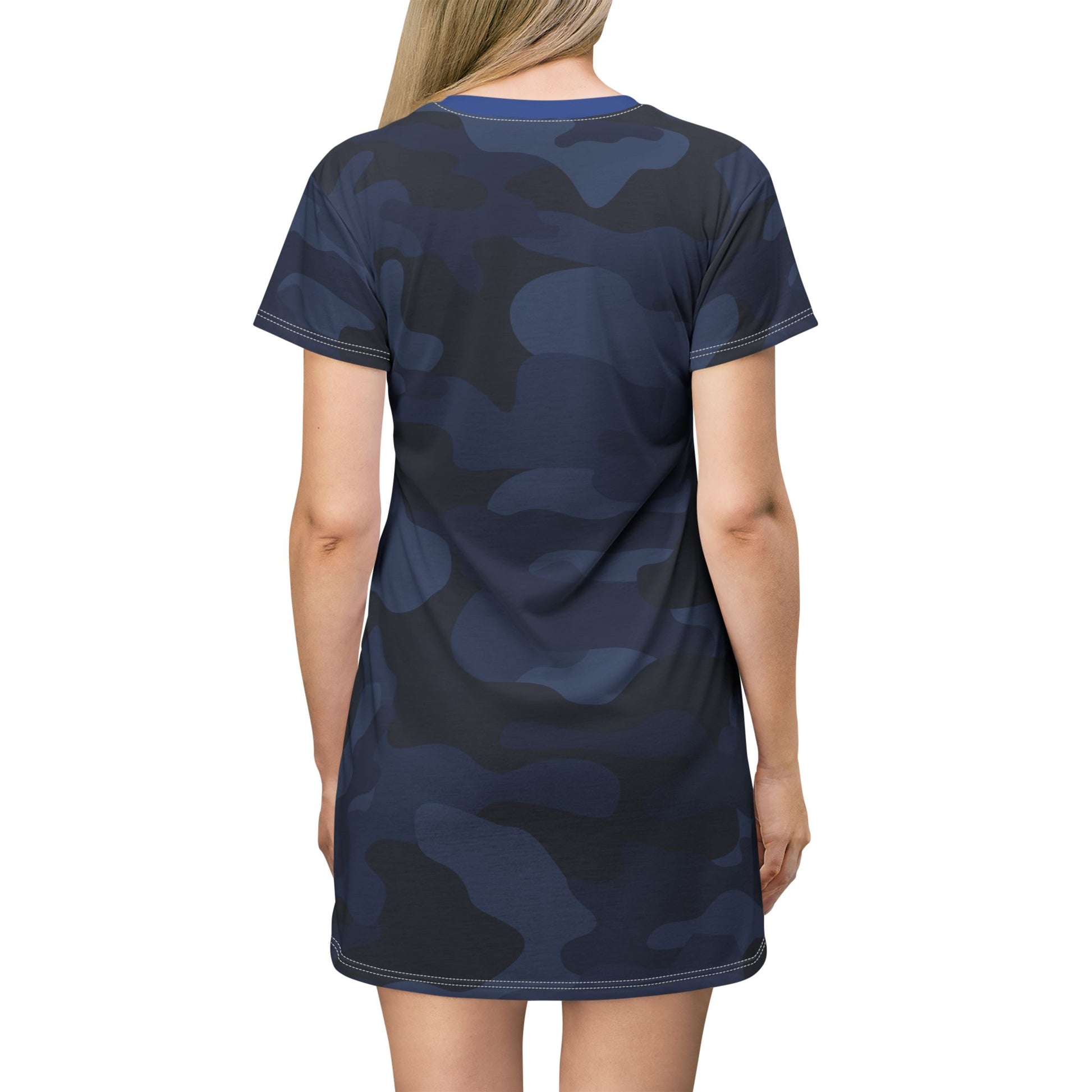 Camo T-Shirt Dress | Deep Blue Camouflage