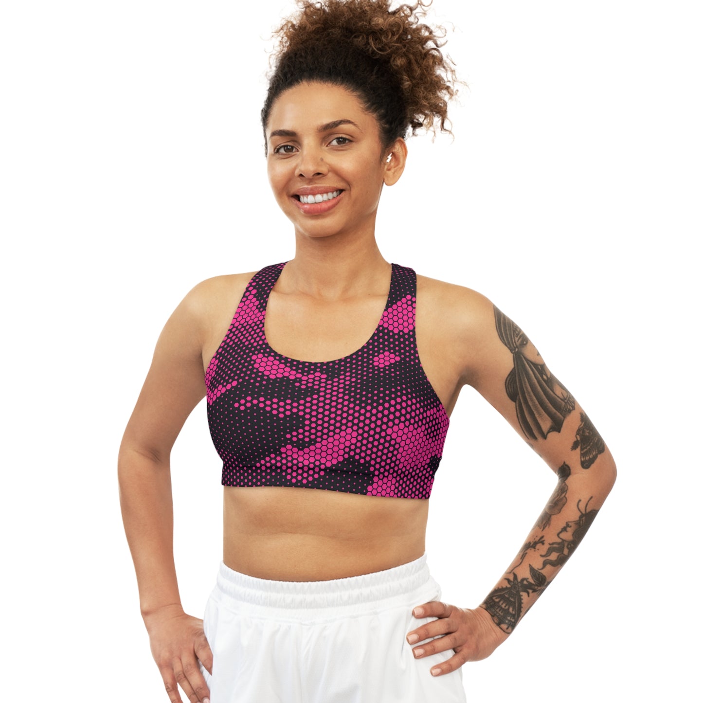 Camo Bra | Pink Digital Dotted Sports Camouflage