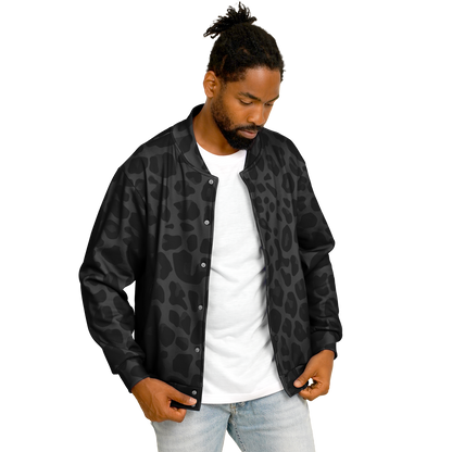 Baseball Jacket in Black Puma Print | Heavyweight Unisex