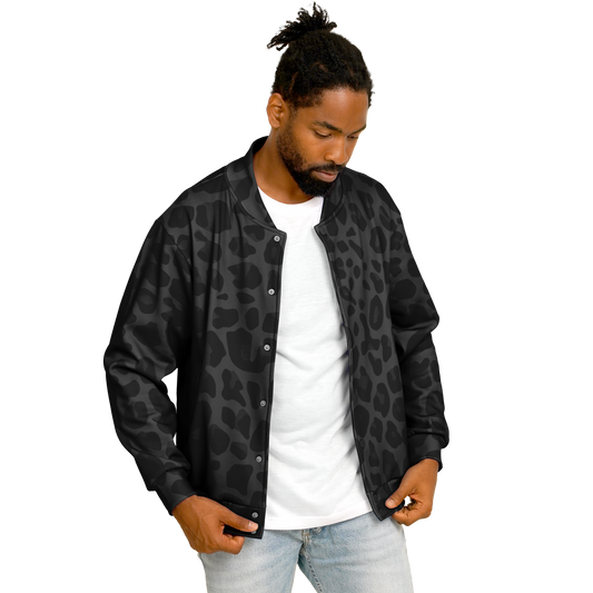 Baseball Jacket in Black Puma Print | Heavyweight Unisex