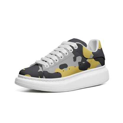 McQueen Camo Sneakers | Yellow, Black, and Silver Camouflage