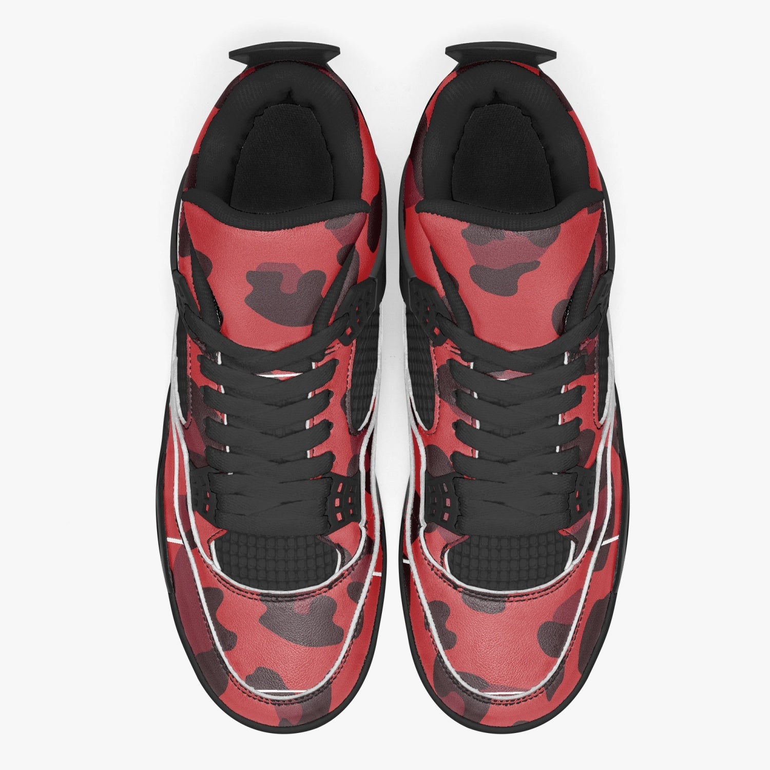 Leopard Jordans AJ4 | Red and Black Pattern