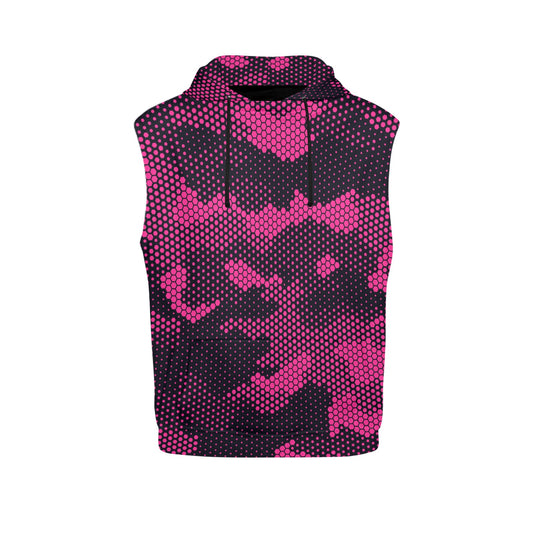 Sleeveless Camo Hoodie For Women | Digital Pink Camouflage