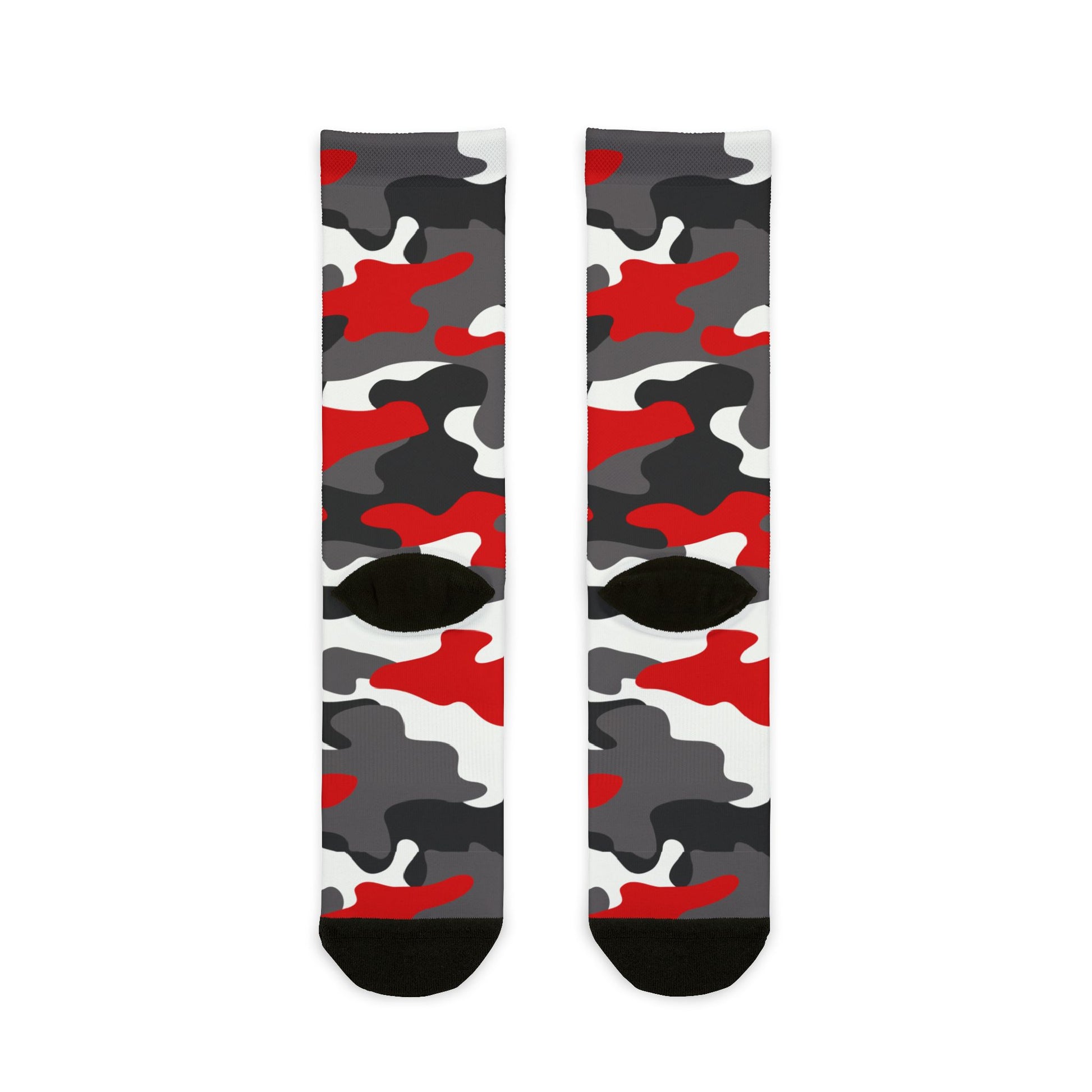 Camo Socks | Red, Black, and White | Sublimation Crew