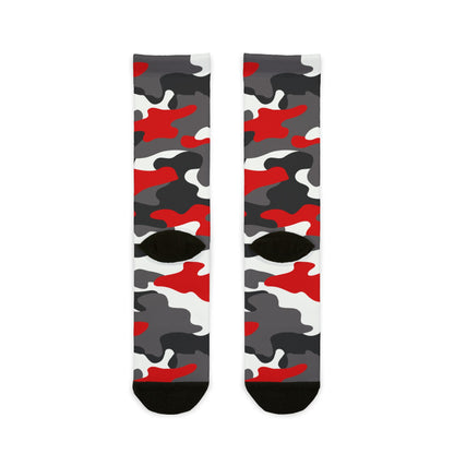 Camo Socks | Red, Black, and White | Sublimation Crew