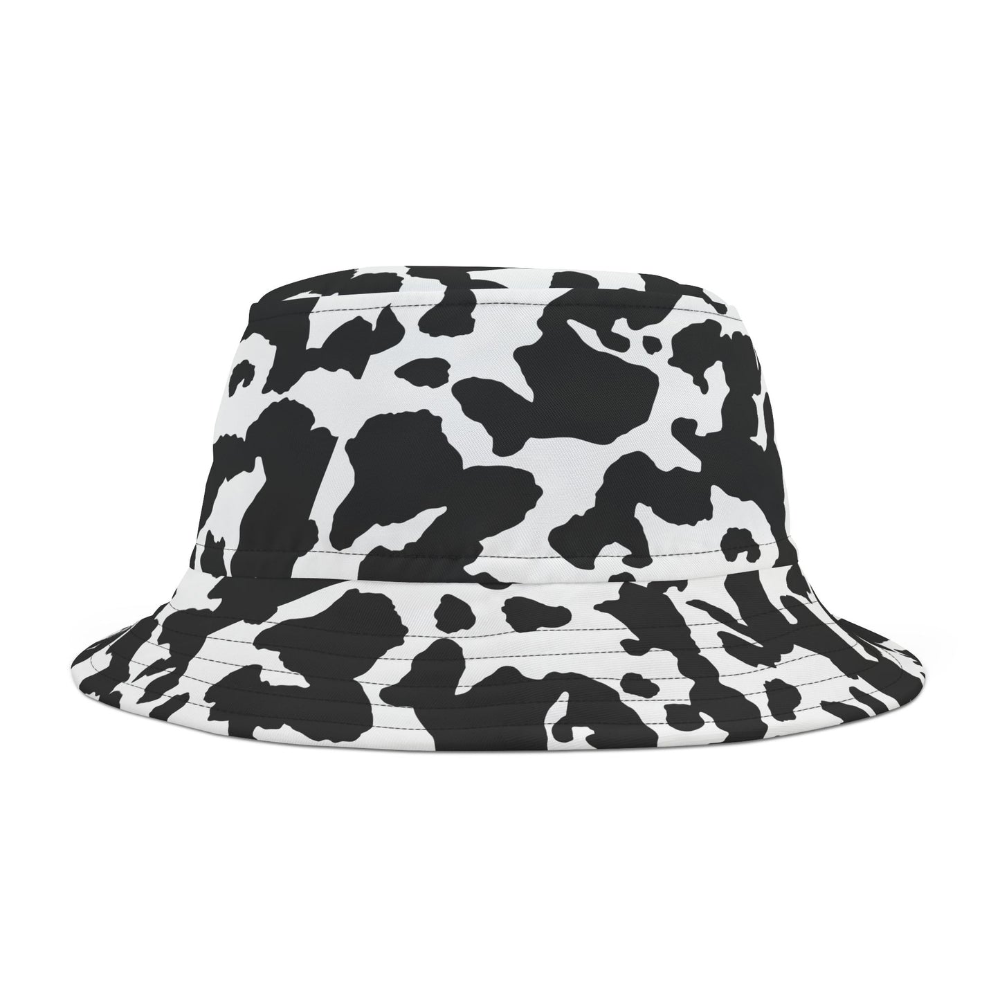 Camo Bucket Hat | Black & White Cow Camouflage