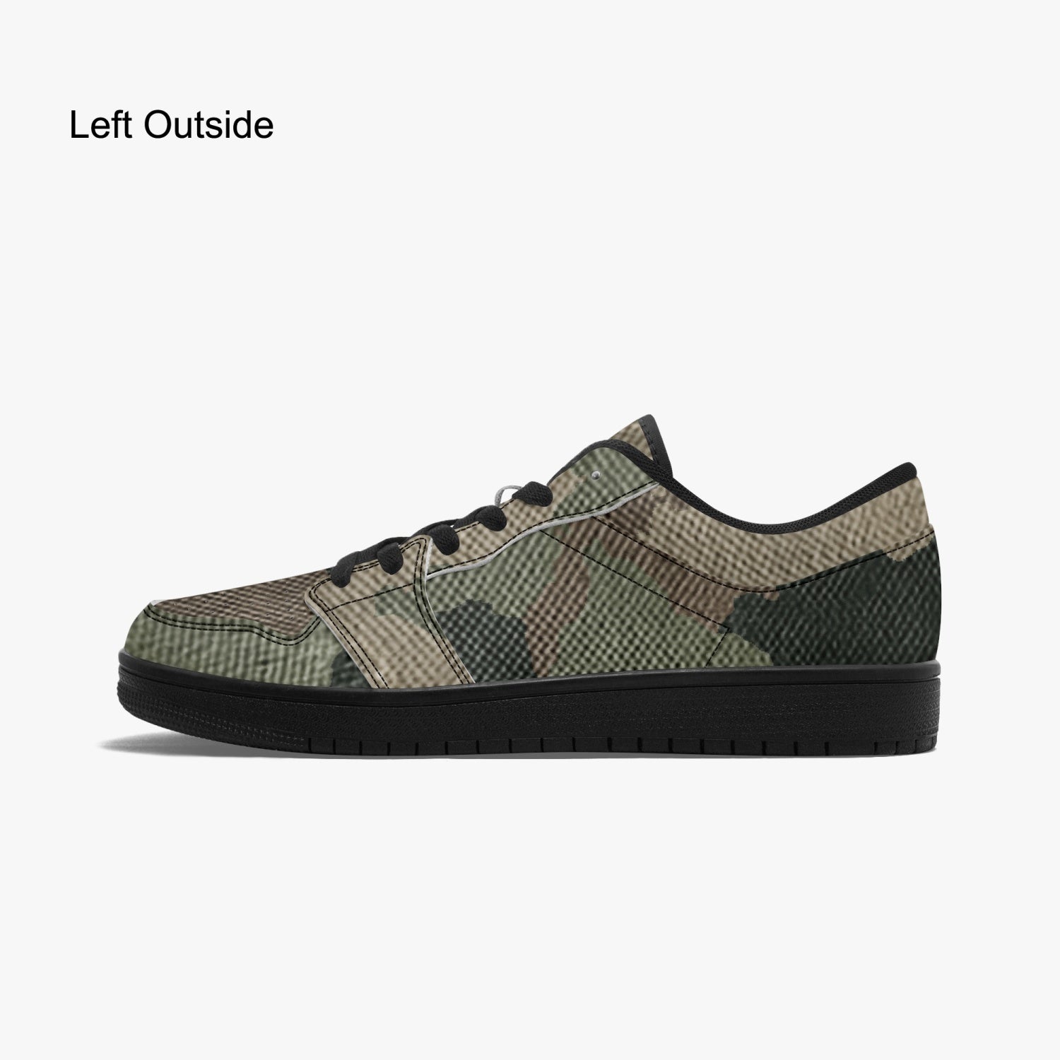 Camo Sneakers | Dirty Brown Low-Top Leather Camouflage Shoes