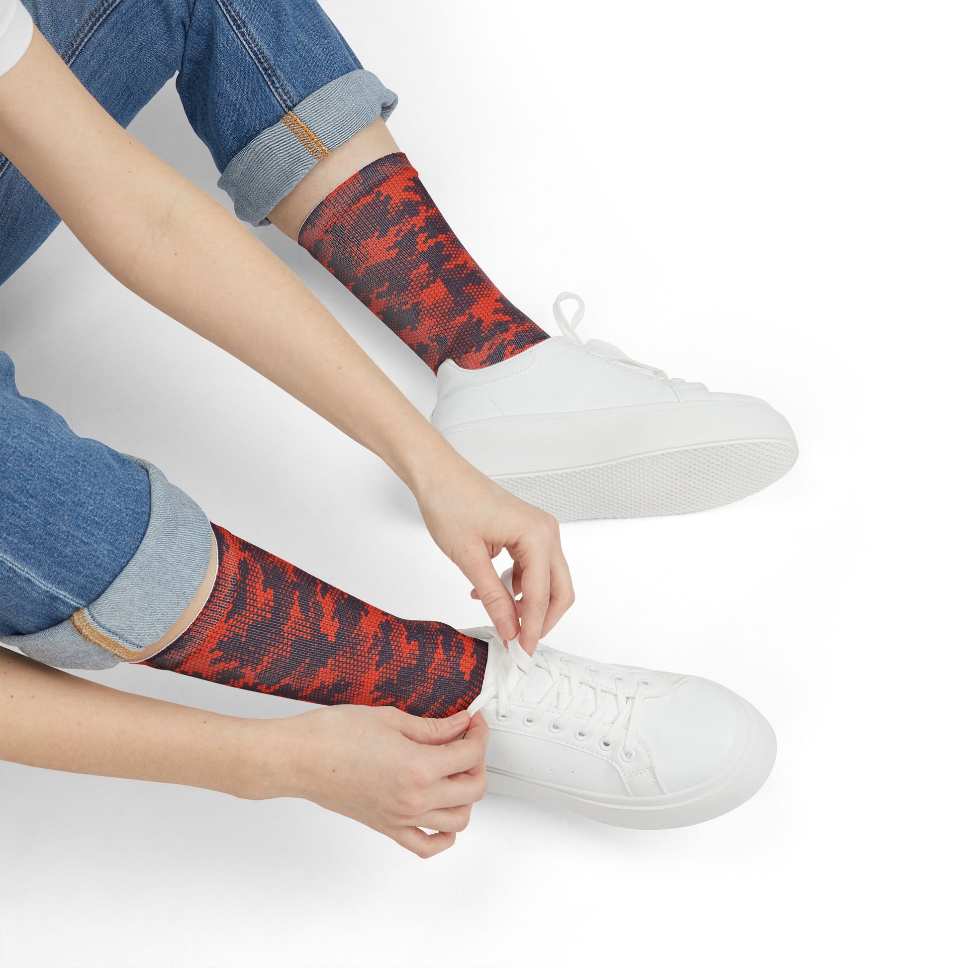 Camo Socks | Orange & Blue | Sublimation Crew