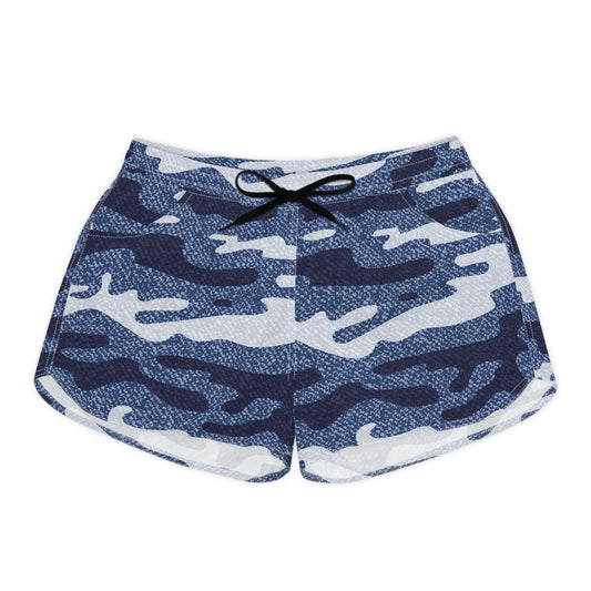 Blue Camo Shorts | Denim-Style Summer Shorts for Women | Camo Colors