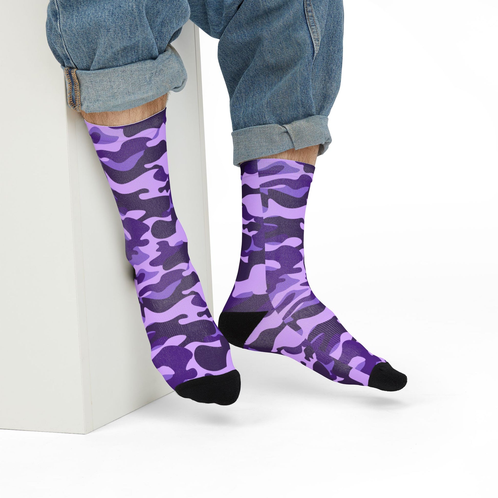 Camo Socks | Purple, Blue & Mauve | Sublimation Crew