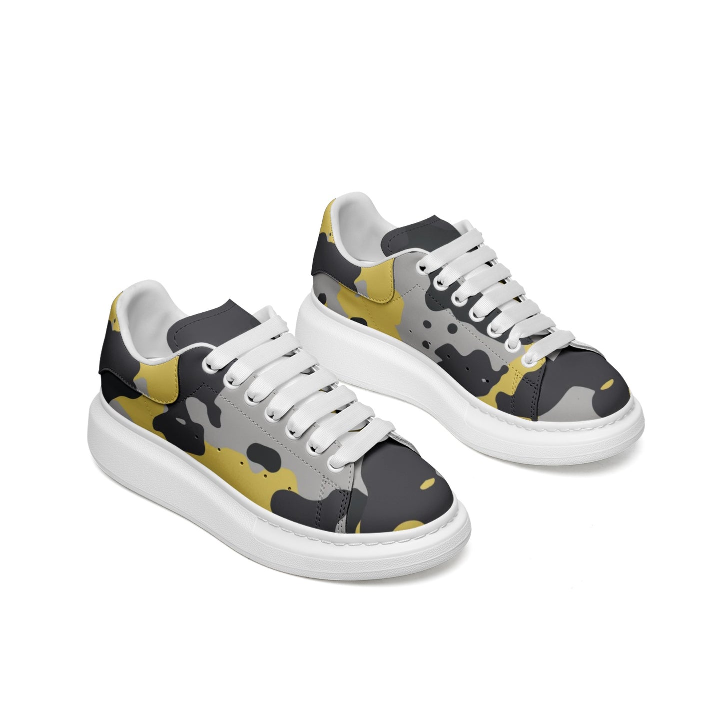 McQueen Camo Sneakers | Yellow, Black, and Silver Camouflage