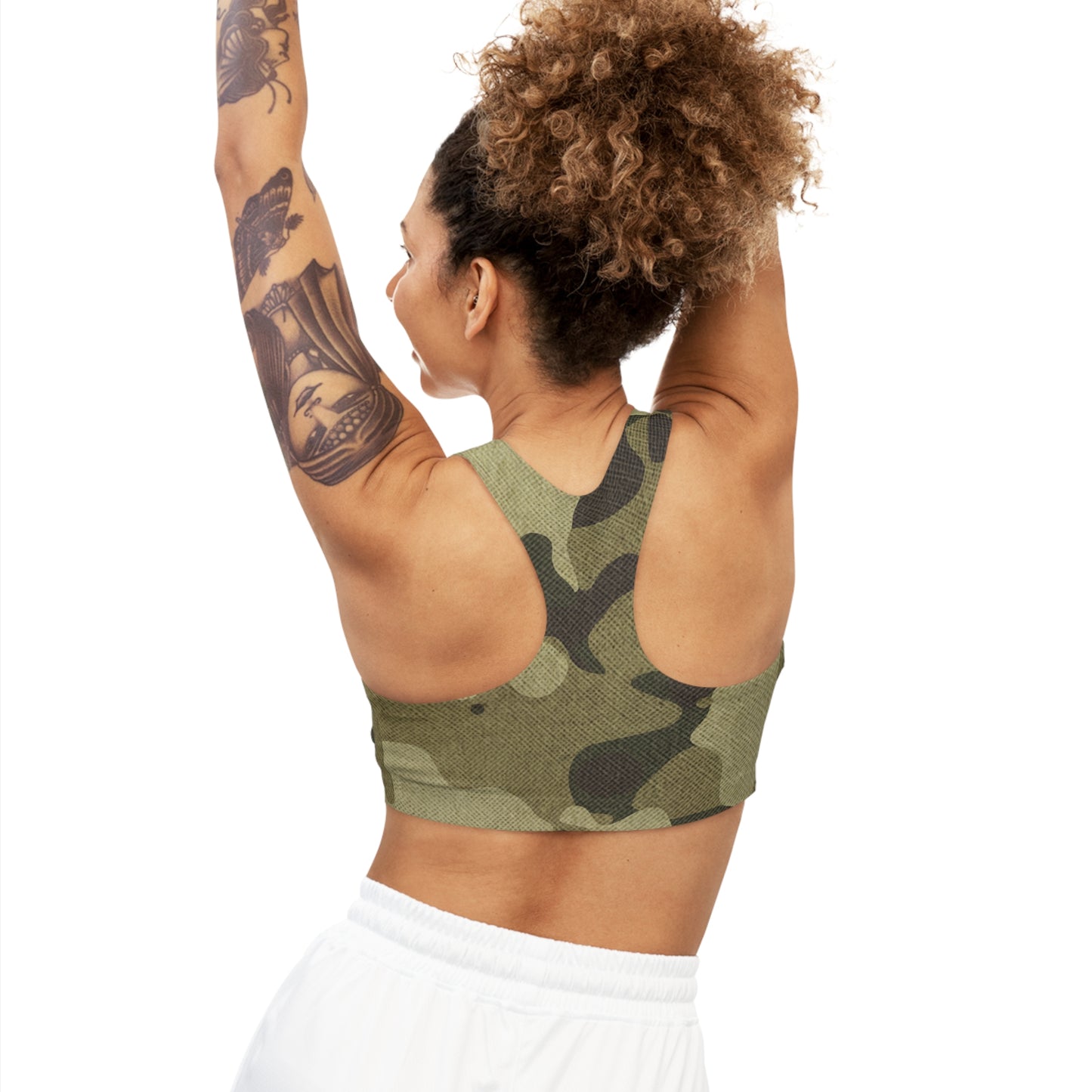 Camo Bra | Green Fabric Sports Camouflage