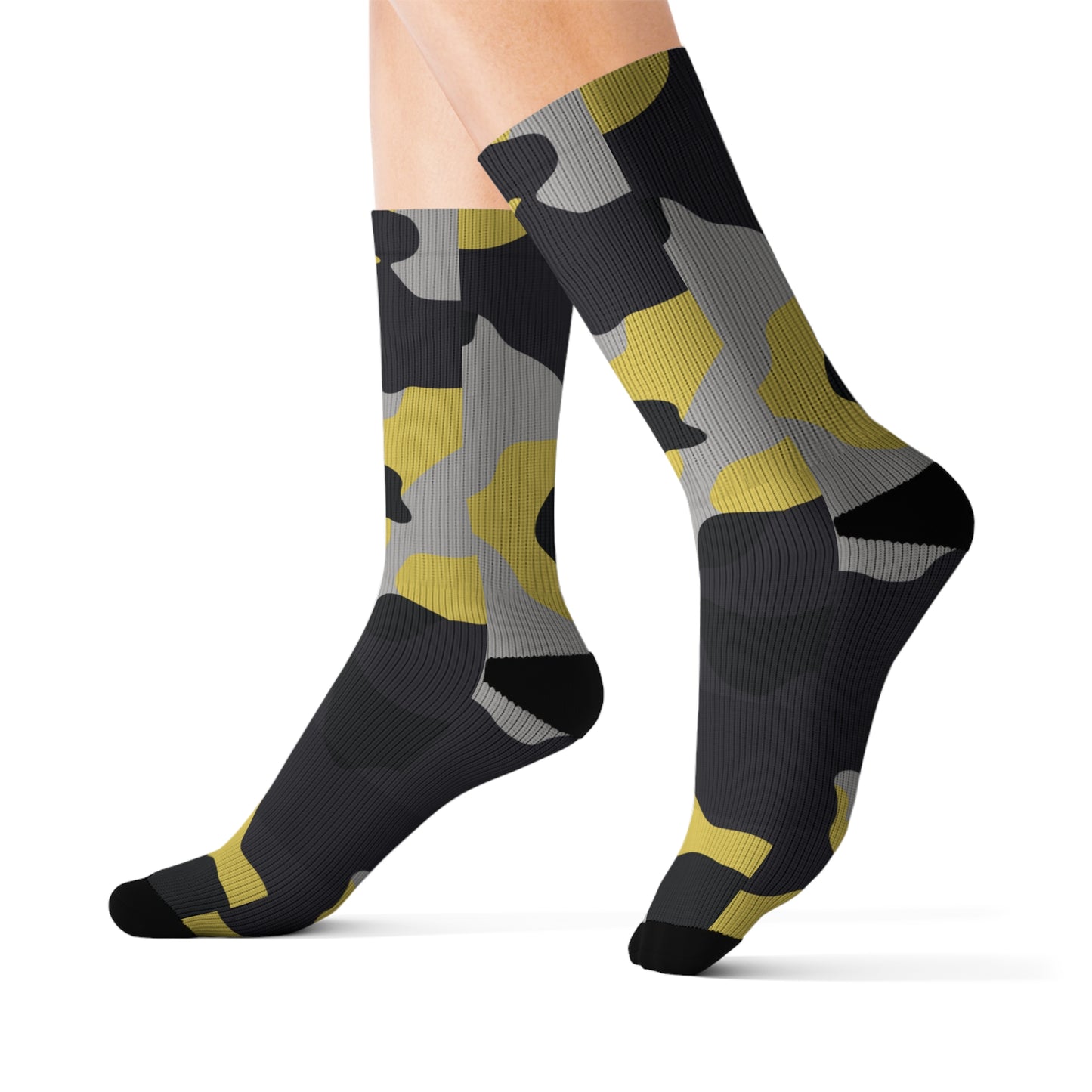 Camo Socks | Yellow, Black and Silver Camouflage