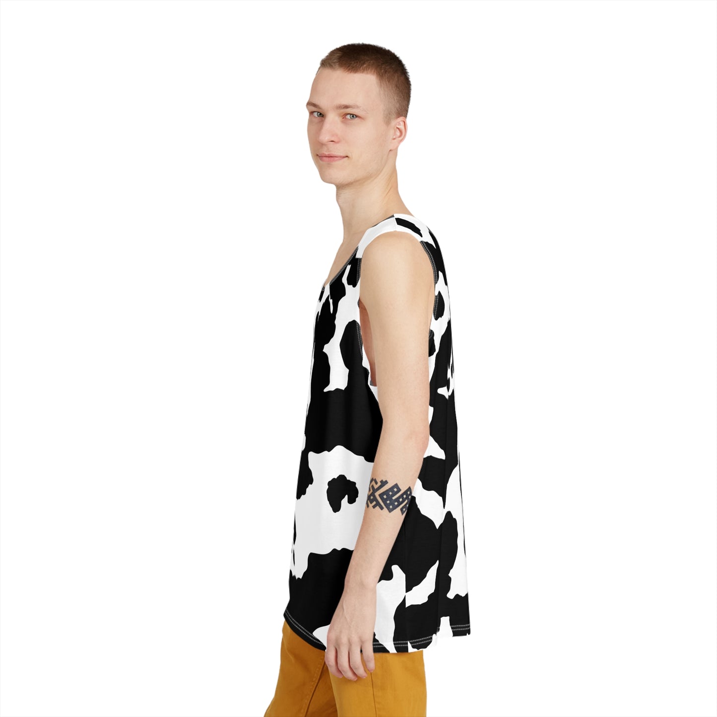 Men's Camo Tank Top | Black & White | Loose Fit