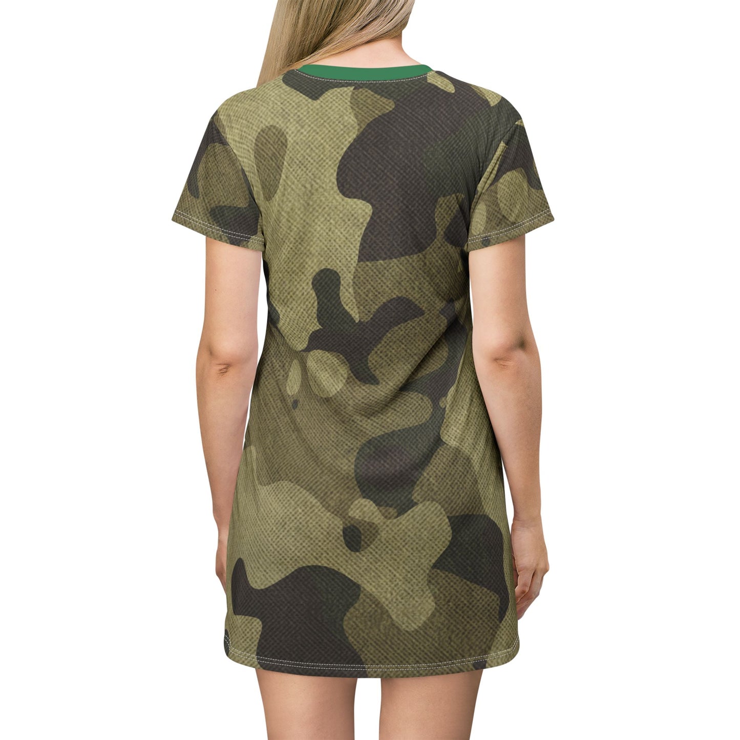 Camo T-Shirt Dress | Green Fabric Camouflage