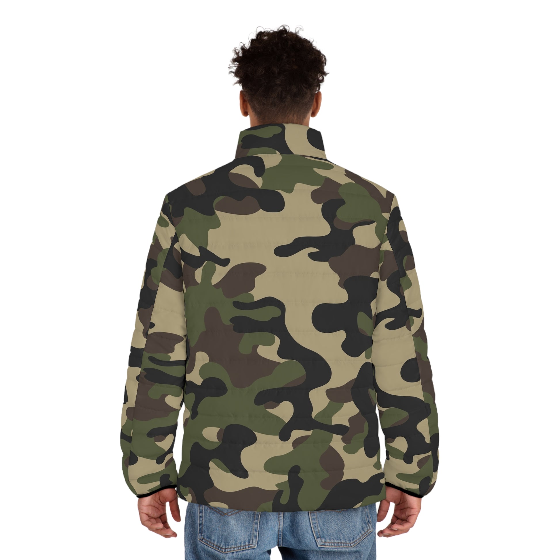 Brown Camo Puffer Jacket | Classic Military Camouflage