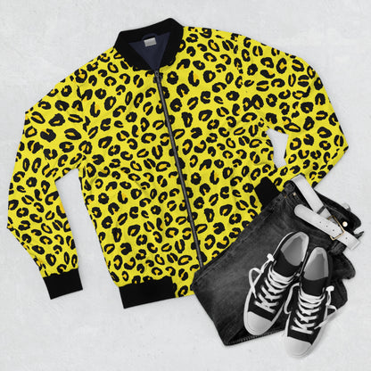 Leopard Jacket | Men's Classic Bomber | Yellow & Black