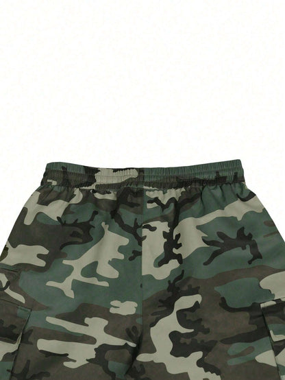 Men's Camo Side Pocket Drawstring Jogger Pants | Blue, Red, Green