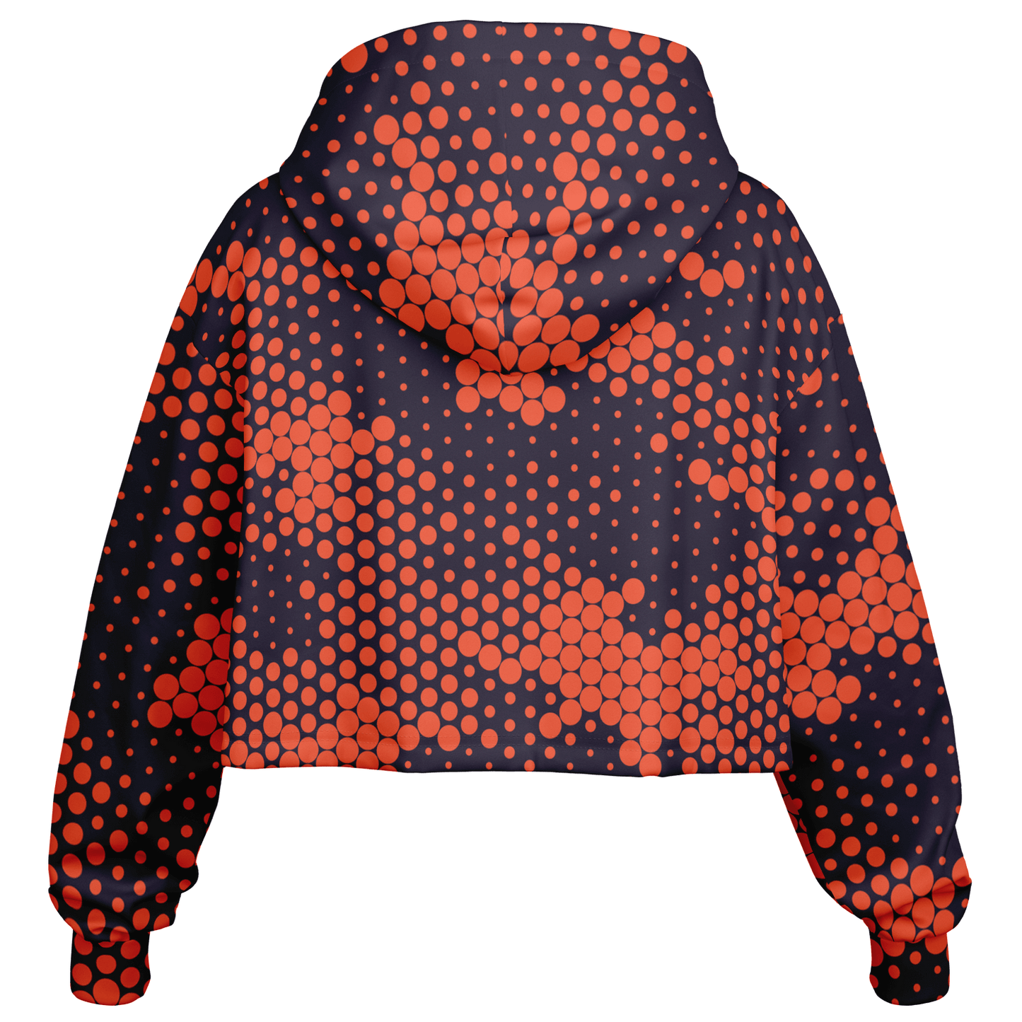 Cropped Hoodie | Orange & Blue Digital Dotted Camouflage