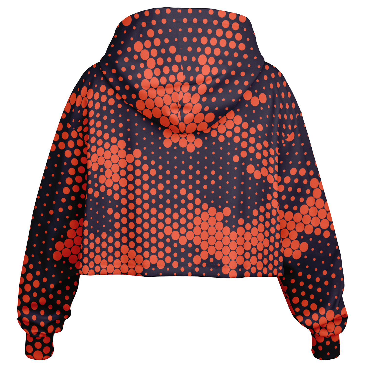 Cropped Hoodie | Orange & Blue Digital Dotted Camouflage