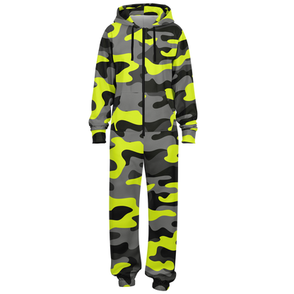 Camo Jumpsuit | Yellow, Black, and Gray Camouflage