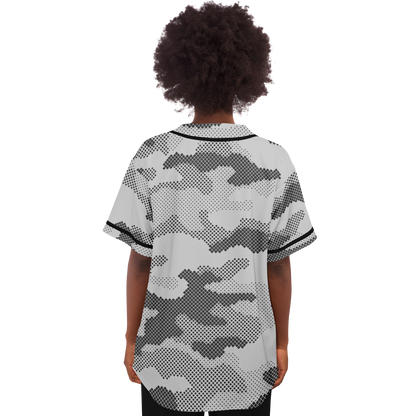 Camo Baseball Jersey | Black & White Digital Dotted