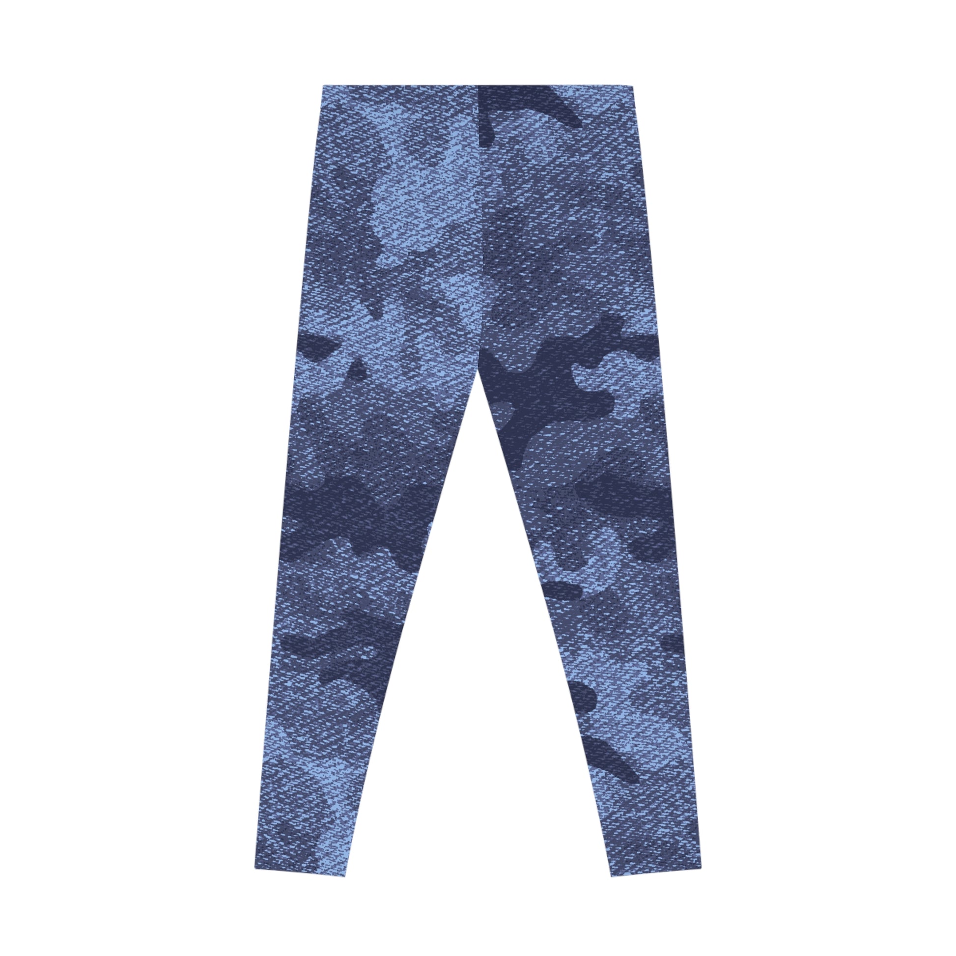 Denim Blue Camo Leggings For Women | Mid Waist Fit