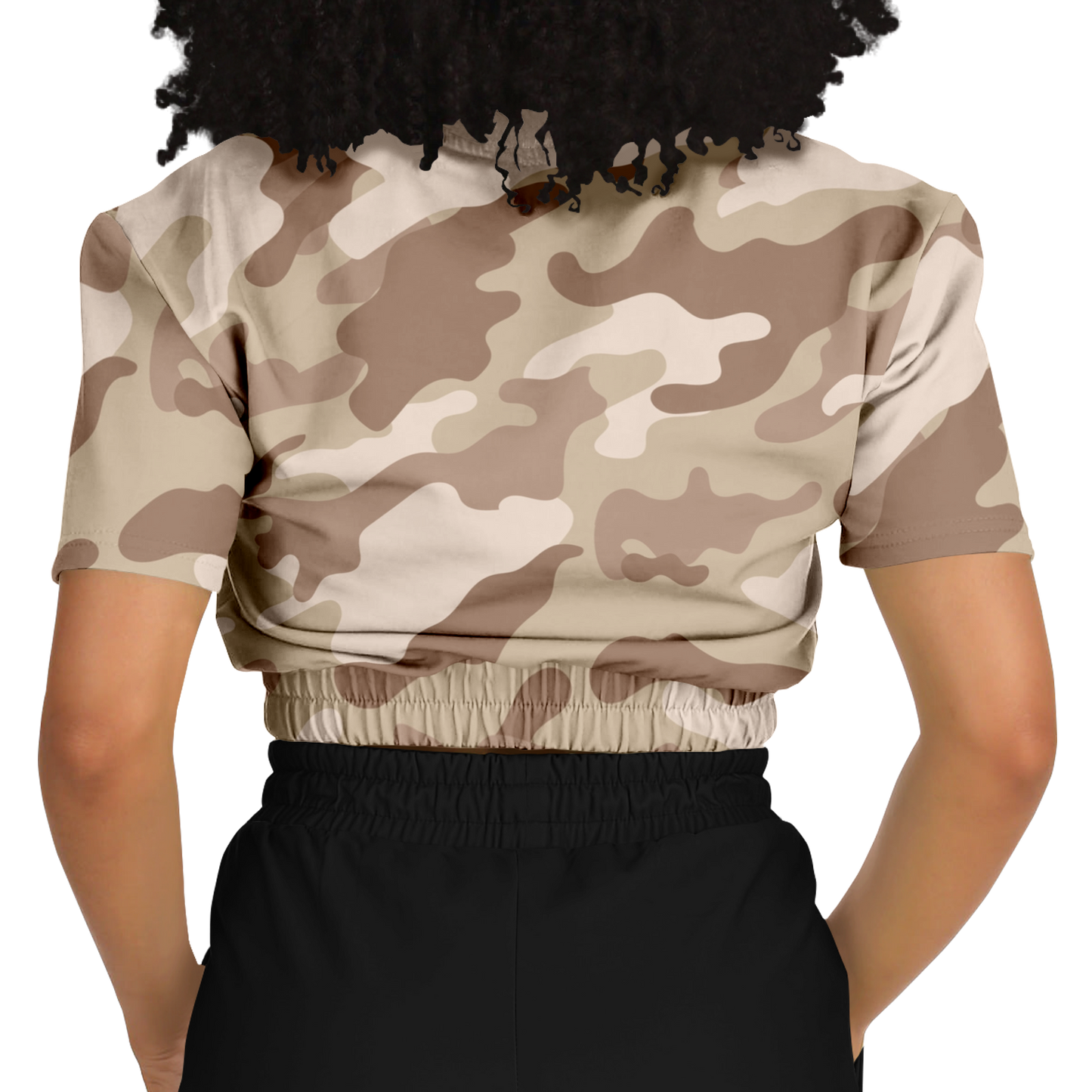 Camo Crop Top Sweatshirt | Brown Desert Camouflage