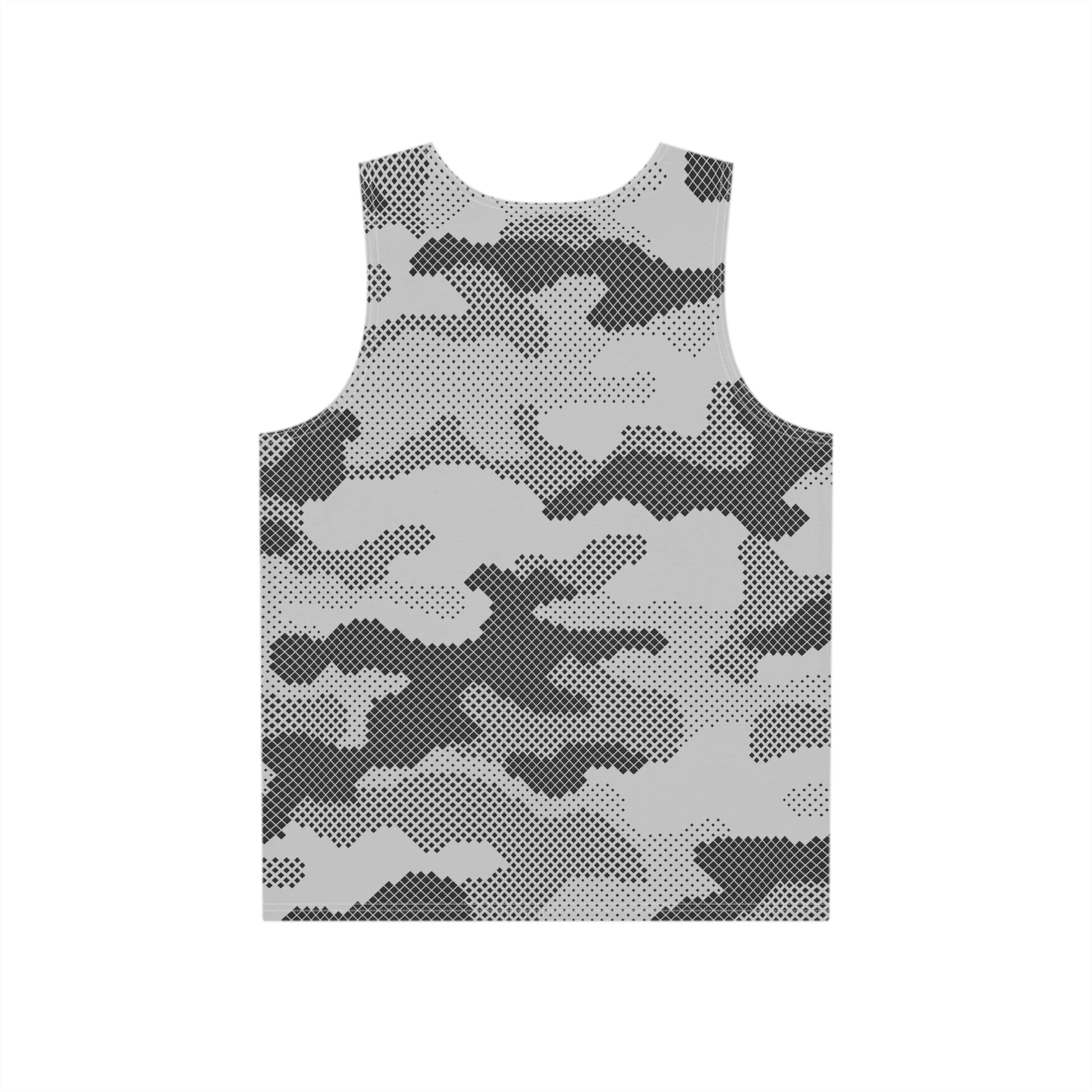 Men's Camo Tank Top | Black & White Digital | Loose Fit