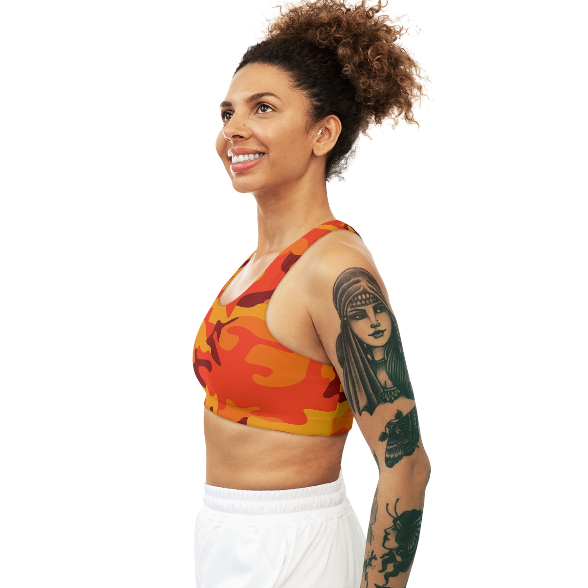 Camo Bra | Orange & Red Sports Camouflage