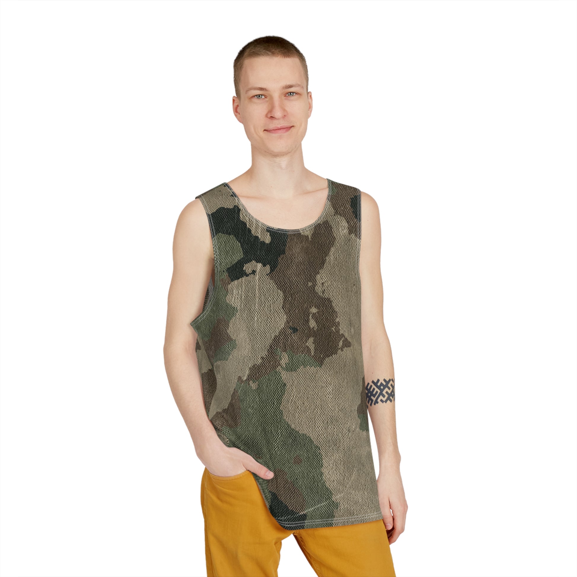 Men's Camo Tank Top | Dirty Brown Camouflage | Loose Fit