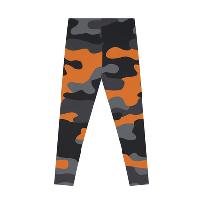 Camo Leggings For Women | Orange, Black, and Gray Camouflage