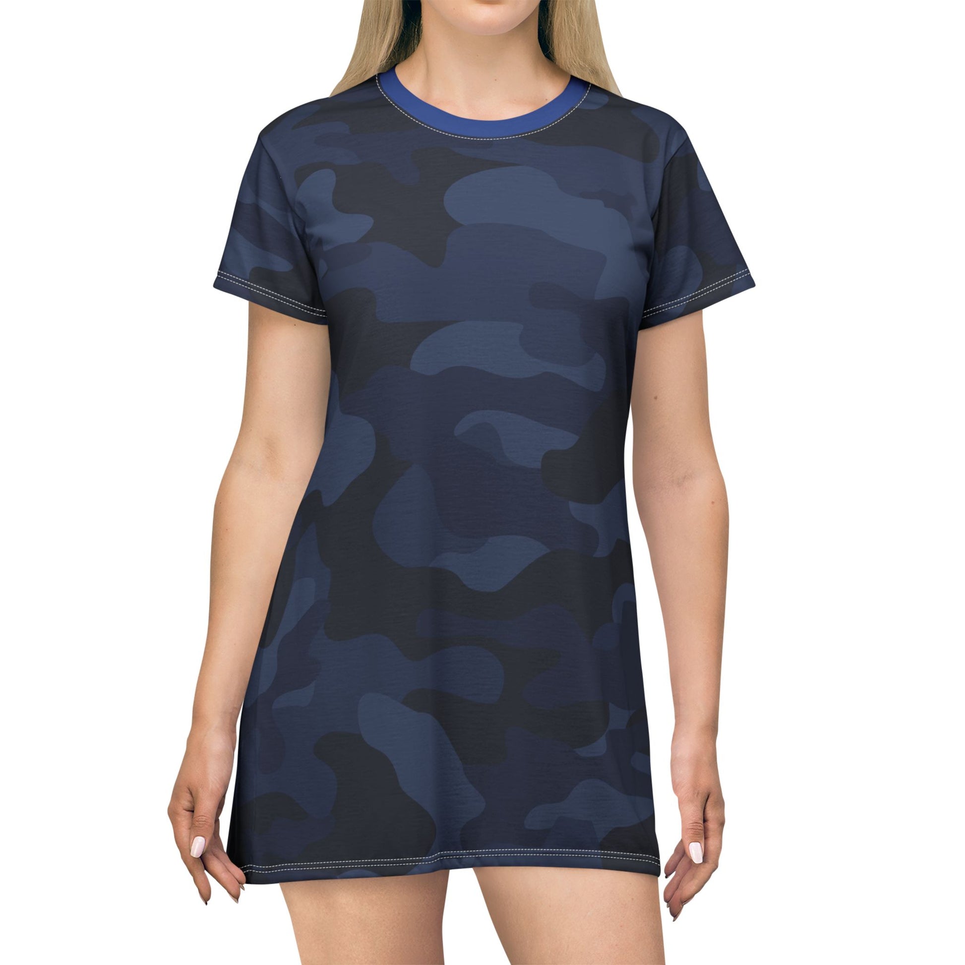 Camo T-Shirt Dress | Deep Blue Camouflage