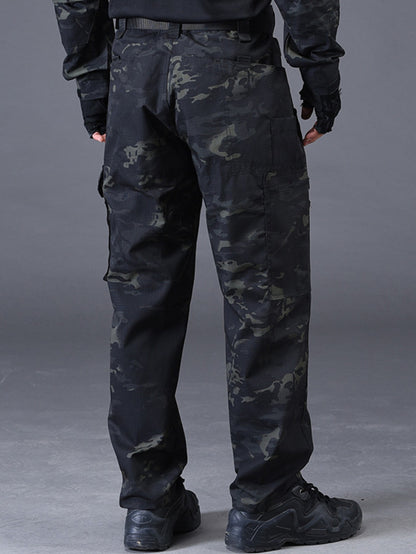 Men's Black Camo Cargo Pants | Cotton Blend