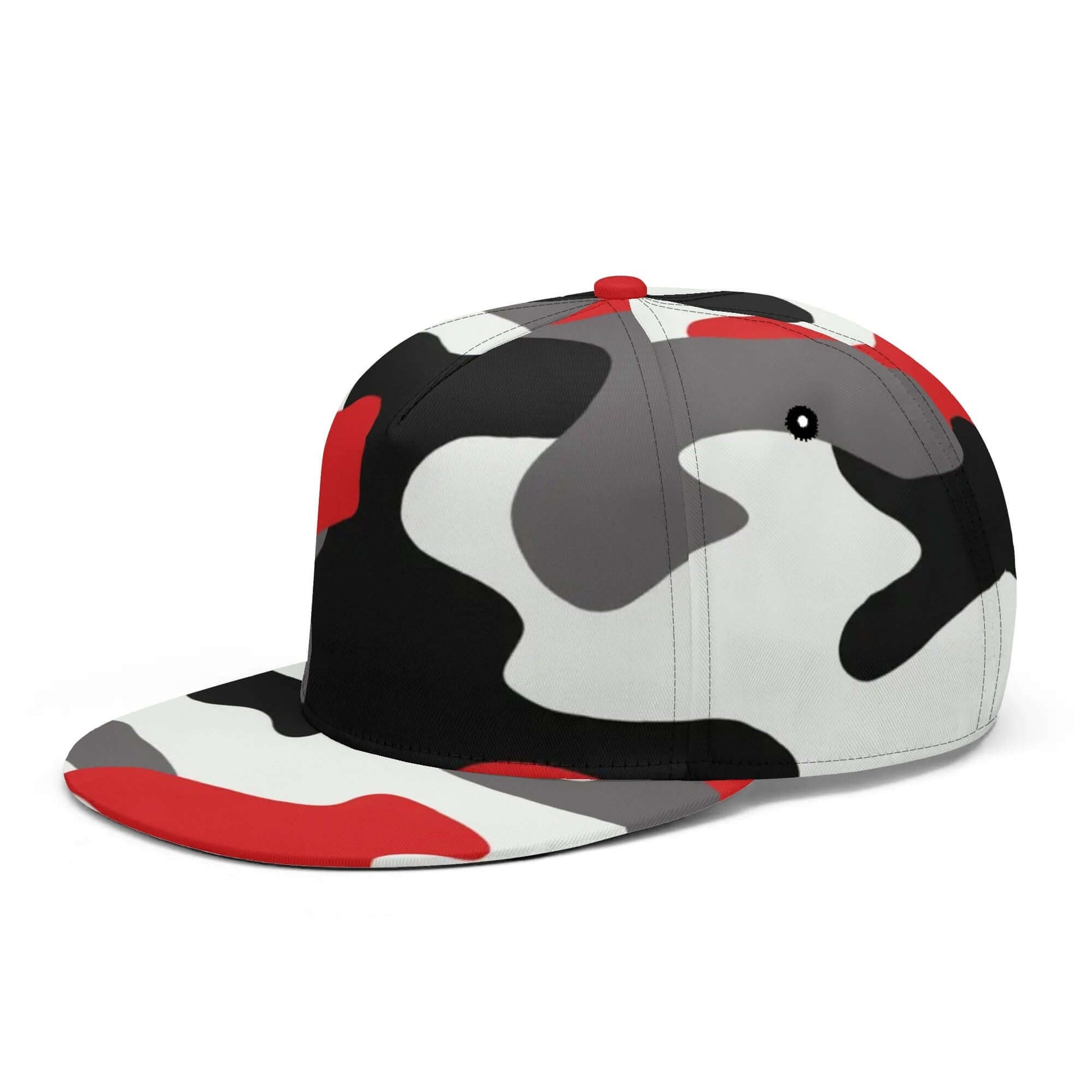 Camo Snapback | Red, Black & White Camouflage