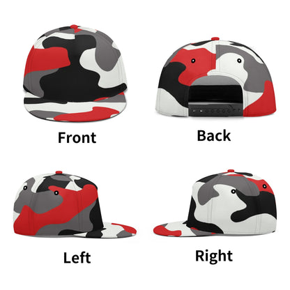 Camo Snapback | Red, Black & White Camouflage