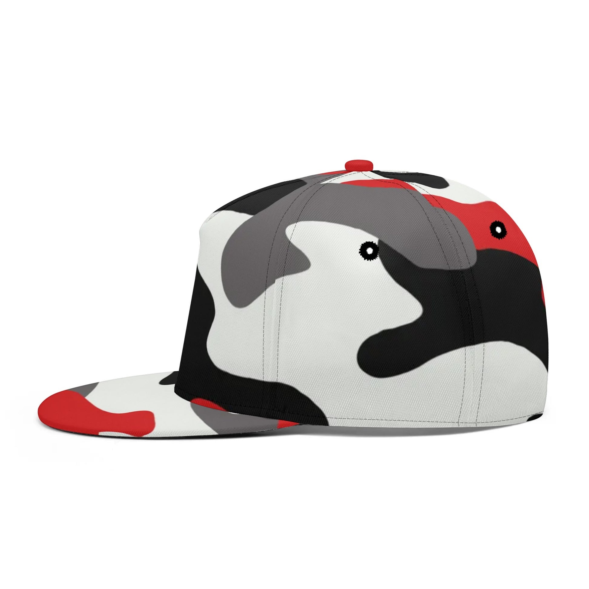 Camo Snapback | Red, Black & White Camouflage