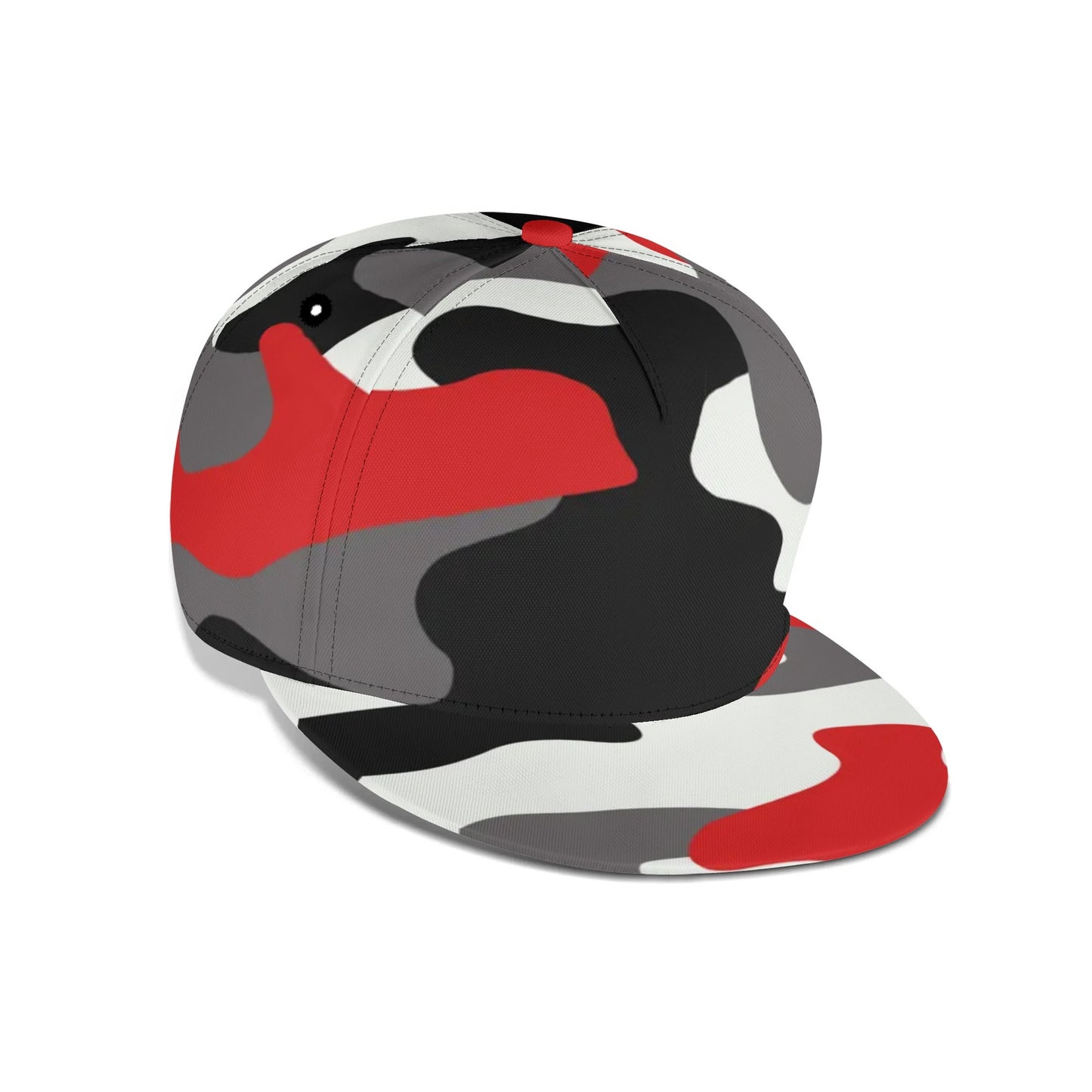 Camo Snapback | Red, Black & White Camouflage