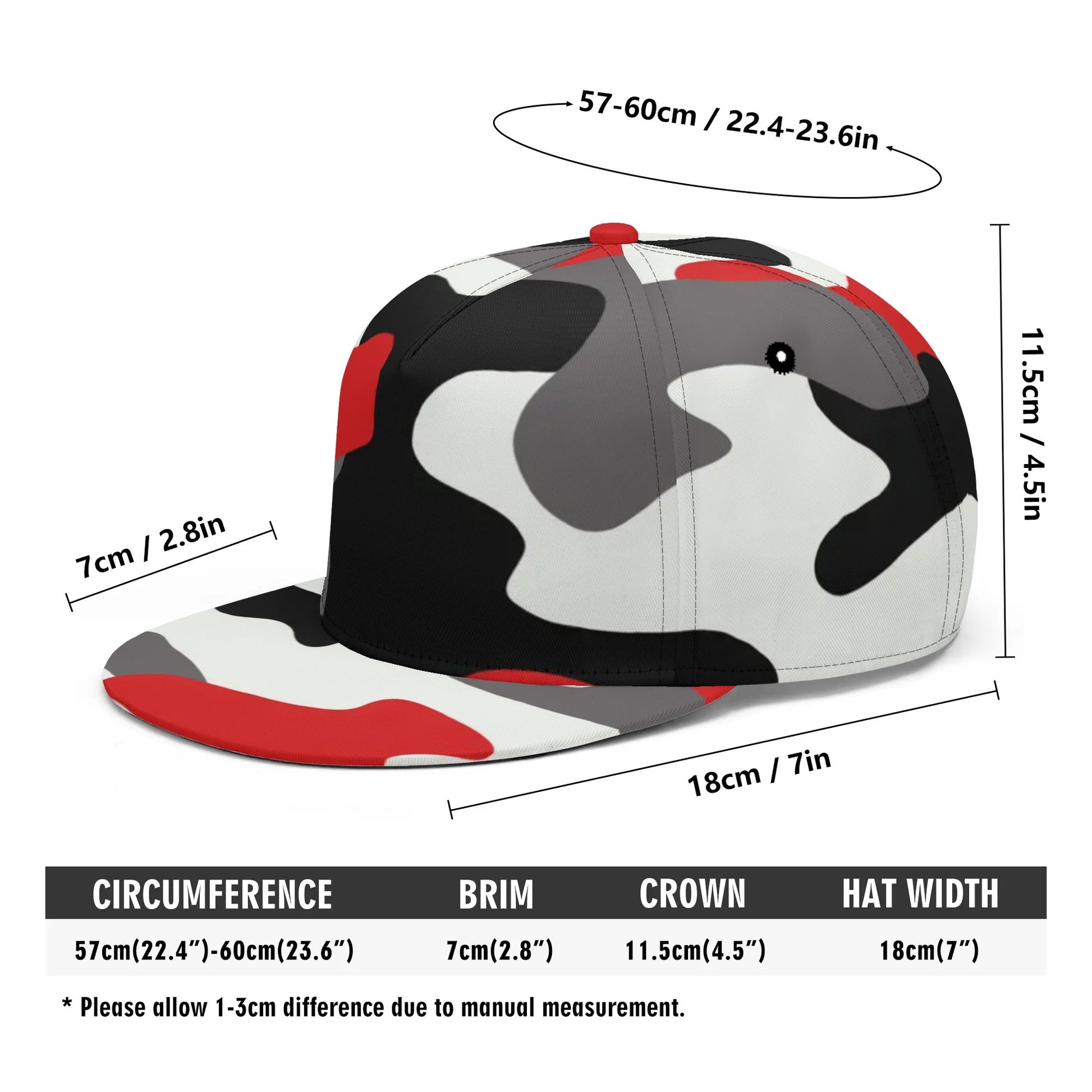 Camo Snapback | Red, Black & White Camouflage