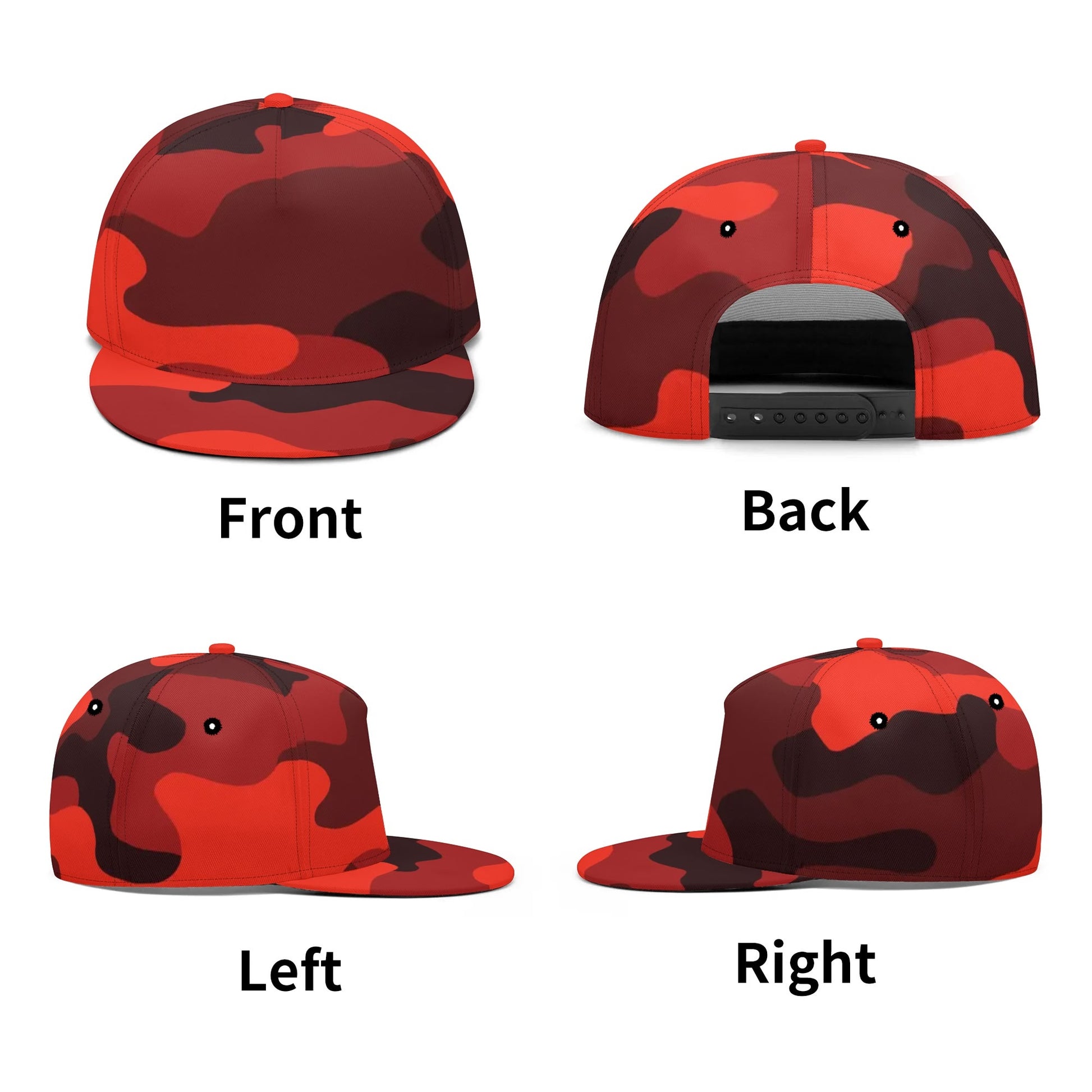 Camo Snapback | Scarlet Red & Black Camouflage