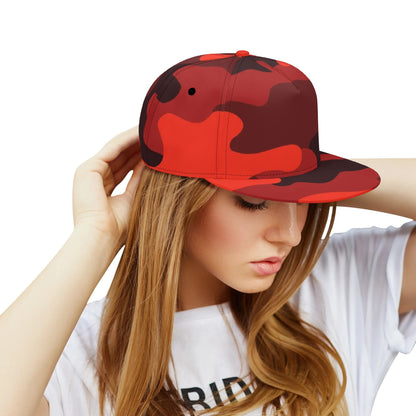 Camo Snapback | Scarlet Red & Black Camouflage