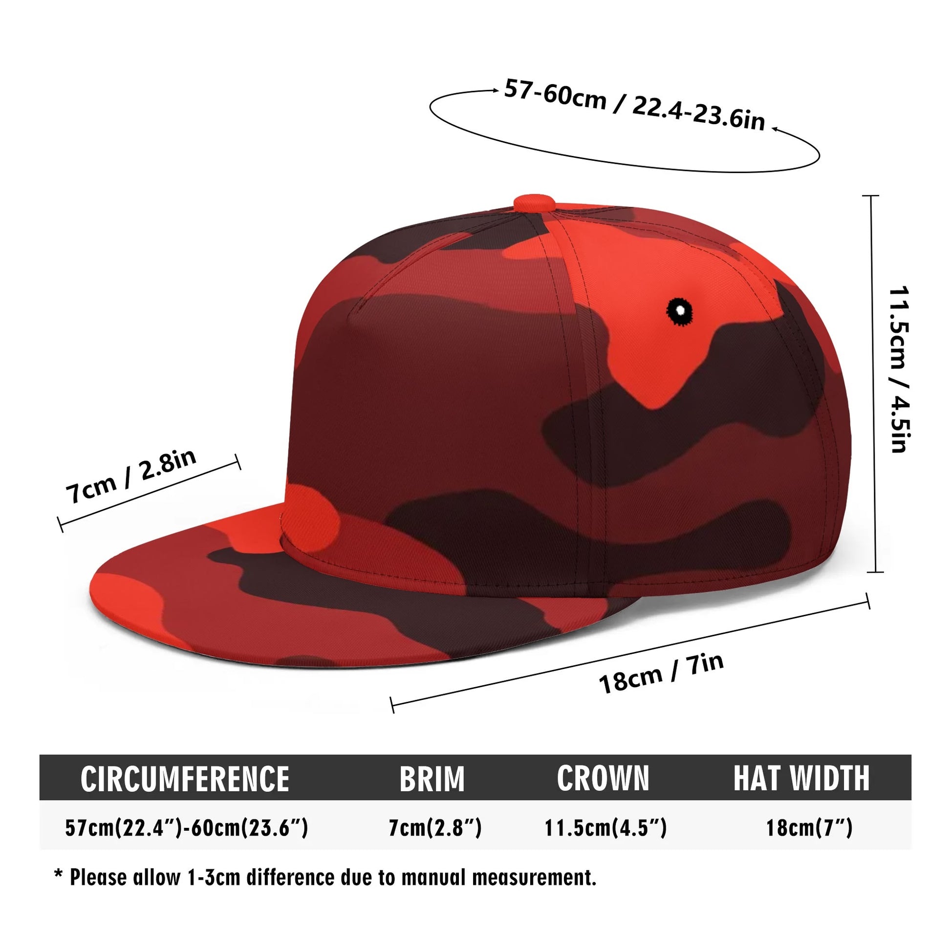 Camo Snapback | Scarlet Red & Black Camouflage