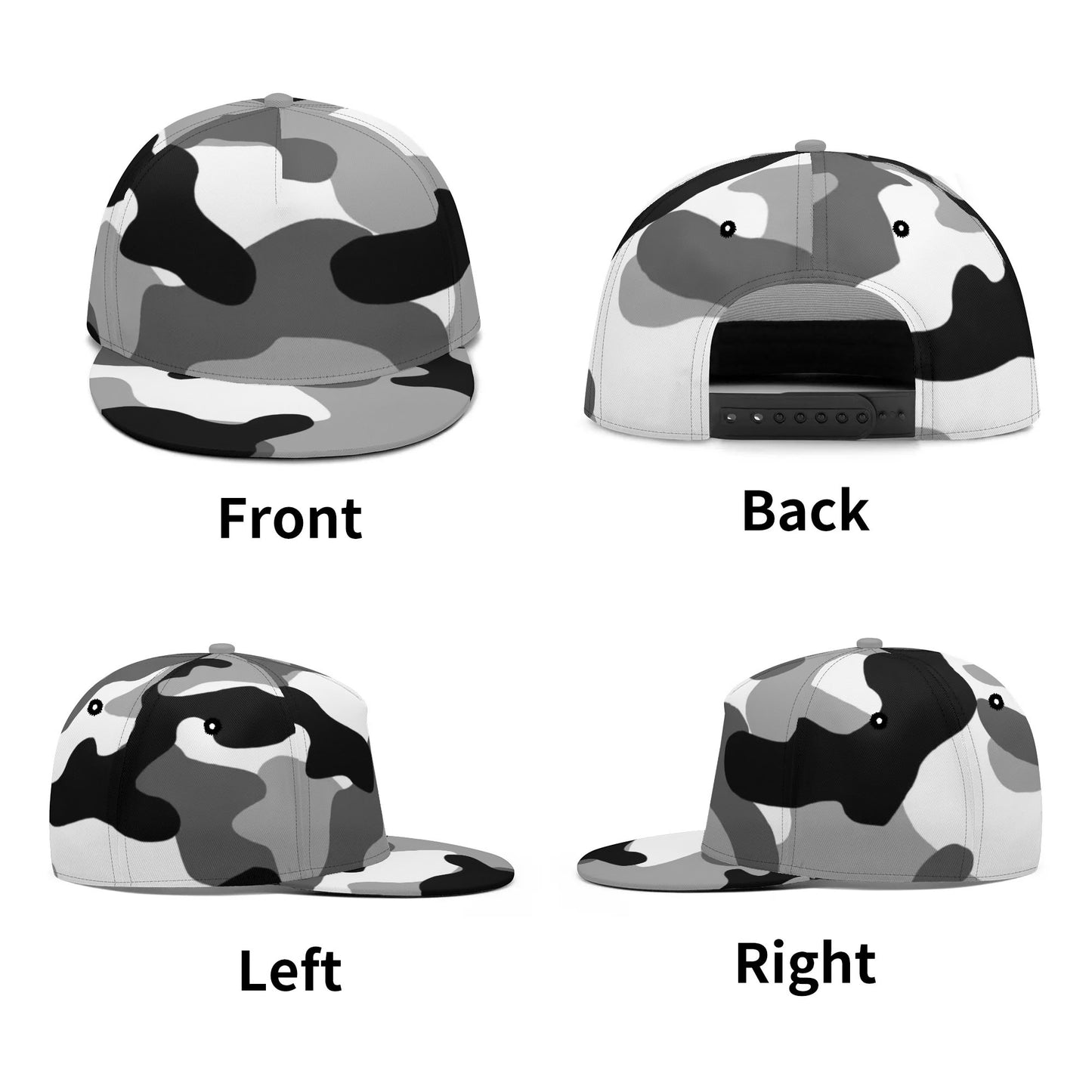 Camo Snapback | Black, White & Gray Camouflage