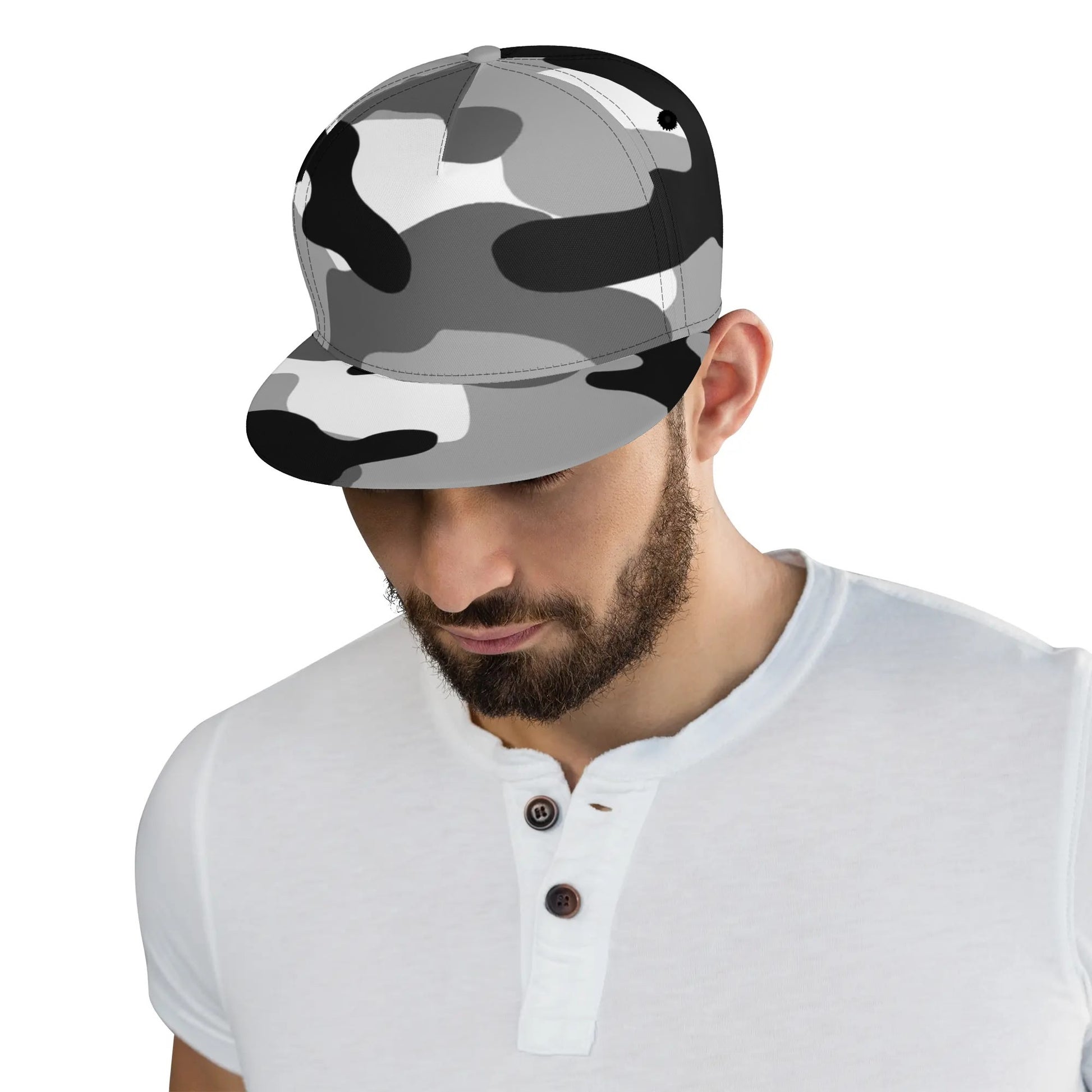 Camo Snapback | Black, White & Gray Camouflage